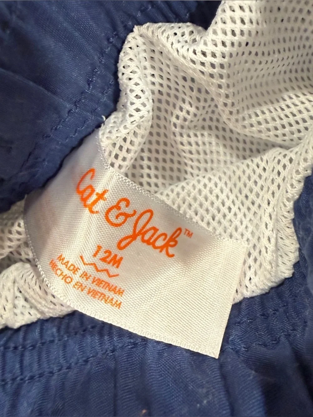 Cat & Jack boys 9 to 12 swim trunks, blue and gray